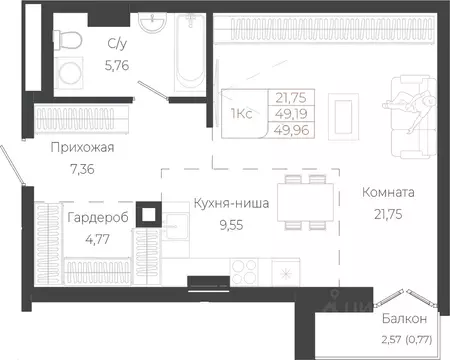 Студия Алтай, Майминский район, с. Майма ул. Энергетиков (49.96 м)