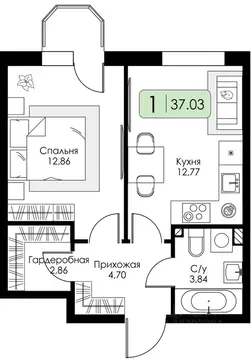 1-к кв. Ленинградская область, Всеволожский район, Романовское с/пос, ...