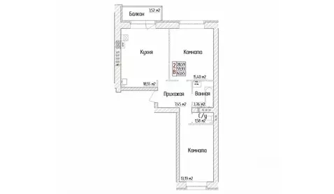 2-к кв. Ярославская область, Ярославский муниципальный округ, пос. ...