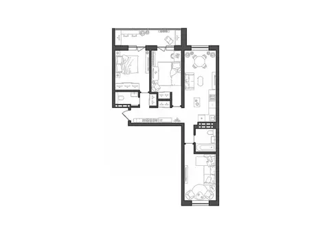 3-к кв. Волгоградская область, Волгоград Квартал жилой комплекс (73.4 ...
