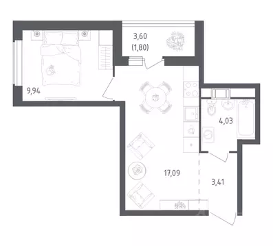 1-к кв. Ленинградская область, Всеволожский район, Свердловское ...