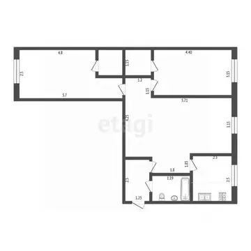 3-к кв. Мордовия, Саранск ул. Веселовского, 20 (59.5 м)