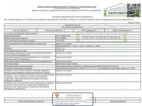 Участок в Приморский край, Артемовский городской округ, с. Ясное ул. ...