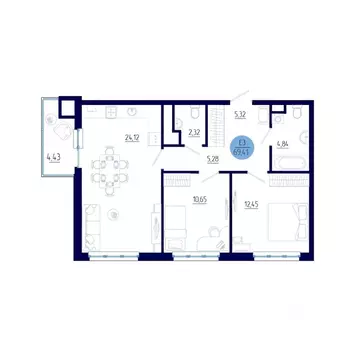 2-к кв. Рязанская область, Рязанский район, Дядьковское с/пос, с. ...