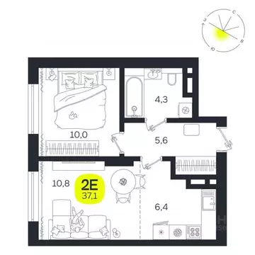 2-к кв. Свердловская область, Екатеринбург Южная Ботаника жилрайон, ...