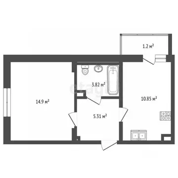 1-к кв. Ярославская область, Ярославский муниципальный округ, пос. ...