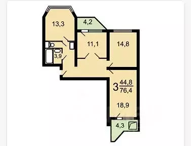 3-к кв. Москва Ярцевская ул., 14 (76.0 м)