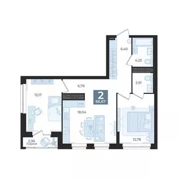 2-к кв. Свердловская область, Екатеринбург пер. Ударников, 33 (66.67 ...