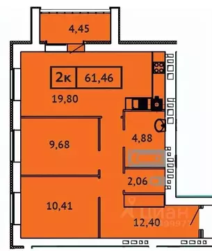 2-к кв. Ивановская область, Иваново Кооперативная ул., 14 (61.46 м)