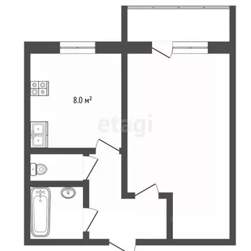 1-к кв. Тамбовская область, Тамбов Бастионная ул., 24А (34.5 м)