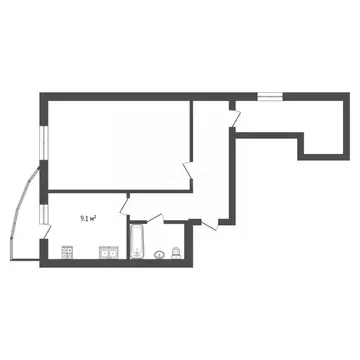 1-к кв. Ярославская область, Ярославль ул. Слепнева, 17 (51.2 м)