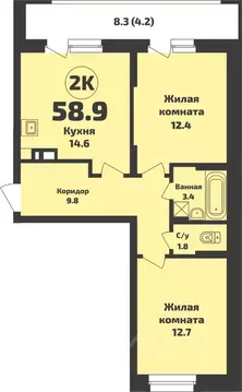 2-к кв. Новосибирская область, Новосибирский район, Станционный ...