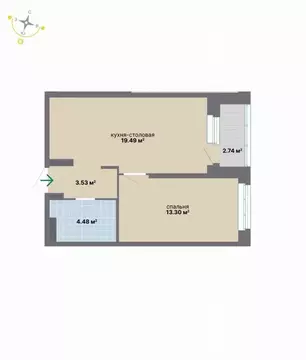 1-к кв. Свердловская область, Екатеринбург ул. Студенческая, 16 (43.54 ...