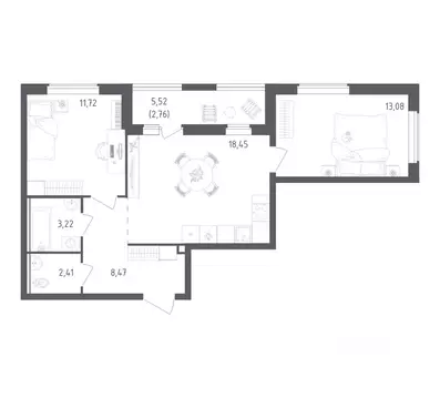 2-к кв. Ленинградская область, Всеволожский район, Свердловское ...