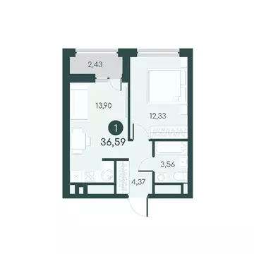 1-к кв. Курганская область, Курган 18-й мкр, 7 (36.59 м)