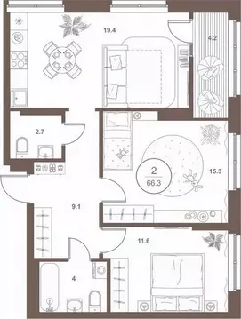 2-к кв. Пензенская область, Пенза Арбеково жилрайон, Дальнее Арбеково ...
