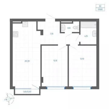 2-к кв. Челябинская область, Челябинский городской округ, пос. ...