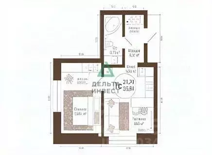 2-к кв. Башкортостан, Уфа ул. Менделеева, 137 (35.84 м)