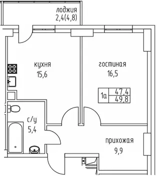 1-к кв. Саха (Якутия), Якутск просп. Михаила Николаева, 3к5А (49.8 м)