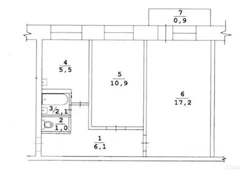 2-к кв. Московская область, Сергиев Посад просп. Красной Армии, 192/2 ...