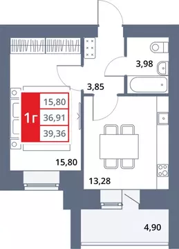 1-к кв. Башкортостан, Октябрьский 33-й мкр,  (39.36 м)