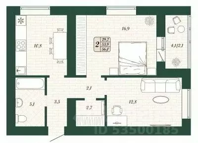 2-к кв. Самарская область, Волжский район, Смышляевка городское ...