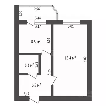 1-к кв. Амурская область, Благовещенск Театральная ул., 224 (36.5 м)