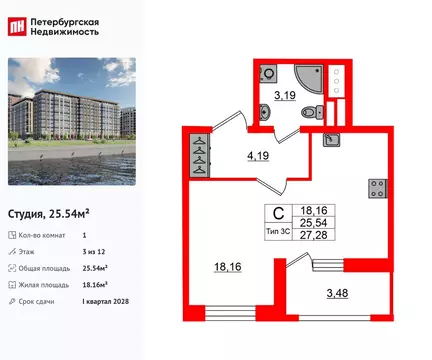 Квартира-студия: Санкт-Петербург, Невский район, исторический район ...