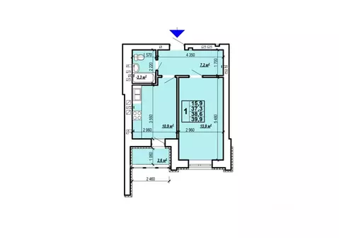 1-к кв. Саратовская область, Энгельс Дом у озера жилой комплекс (39.9 ...