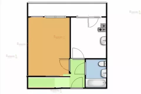 1-комнатная квартира: Первоуральск, улица Сакко и Ванцетти, 10 (34 м)