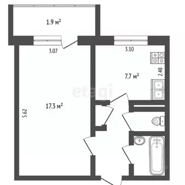 1-к кв. Псковская область, Псков Западная ул., 31 (32.4 м)