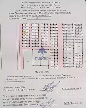 Участок в Ростовская область, Волгодонск ул. Воронежская, 68 (6.0 ...