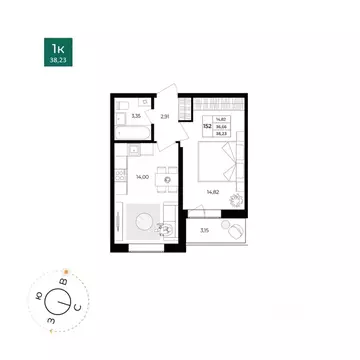 1-к кв. Ярославская область, Ярославль Северный жилрайон, 15-й мкр, 1 ...