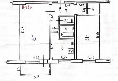2-к кв. Волгоградская область, Волгоград ул. Короткая, 18 (44.3 м)