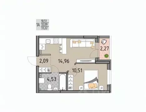 1-к кв. Свердловская область, Екатеринбург Юго-Западный жилрайон, ...