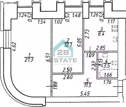 2-комнатная квартира: Санкт-Петербург, Светлановский проспект, 45 ...