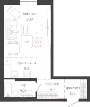 1-к кв. Алтай, Майминский район, с. Майма ул. Энергетиков (37.85 м)