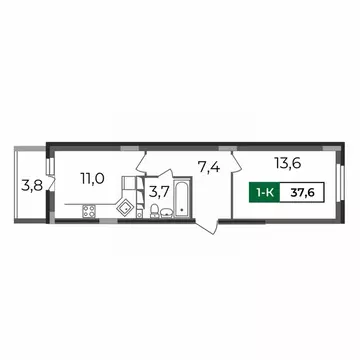 1-к кв. Владимирская область, Владимир бул. Сталинградский, 7 (37.6 м)