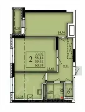 2-к кв. Башкортостан, Уфа Затон-Восточный жилрайон, Паруса жилой ...