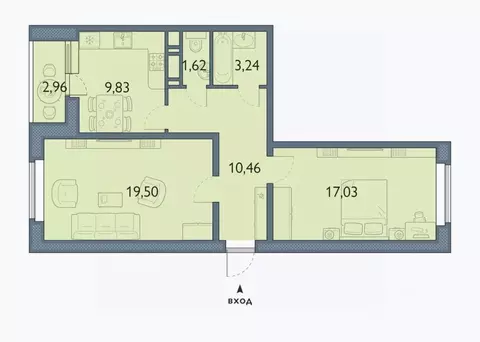 2-к кв. Брянская область, Брянск просп. Станке Димитрова, 67к7 (63.16 ...