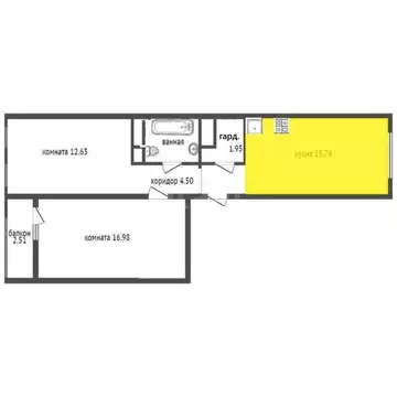 2-комнатная квартира: Санкт-Петербург, проспект Крузенштерна, 4 (60 м)