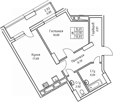 1-к кв. Саха (Якутия), Якутск 11-й кв-л,  (56.83 м)