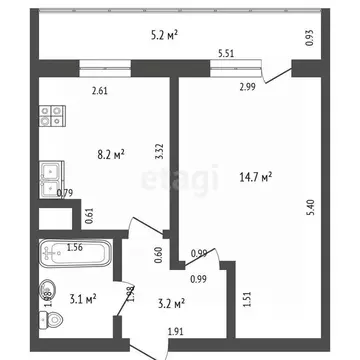 1-к кв. Марий Эл, Йошкар-Ола ул. Чернякова, 7А (34.4 м)