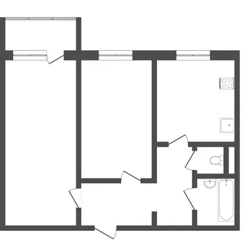 2-комнатная квартира: Тюмень, улица Пермякова, 68к2 (50 м)