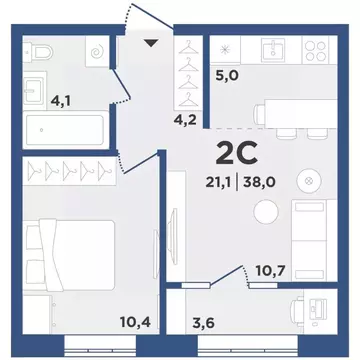 2-к кв. Новосибирская область, Новосибирск Пашино мкр,  (38.0 м)