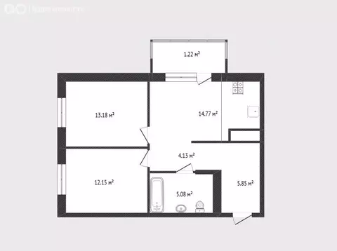 2-комнатная квартира: Тюмень, Одесская улица, 7к1 (55 м)