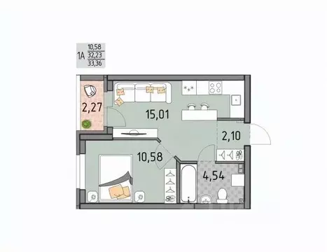 1-к кв. Свердловская область, Екатеринбург Юго-Западный жилрайон, ...