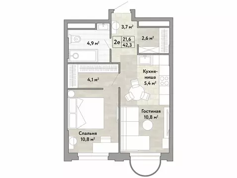 1-комнатная квартира: Москва, НАО, район Коммунарка, проспект Куприна ...