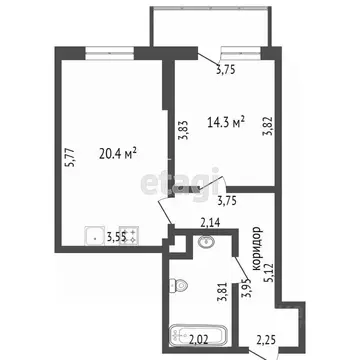 1-к кв. Челябинская область, Челябинск ул. Чичерина, 34А (53.4 м)