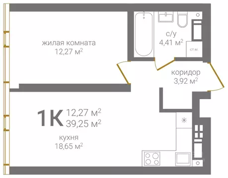 1-к кв. Нижегородская область, Нижний Новгород KM Печерский жилой ...
